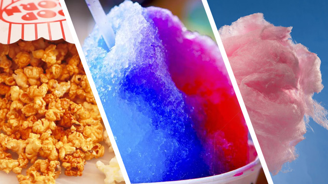 Choose from a popcorn machine or a snow cone machine or a cotton machine with your Bounce House Party Package rental from Carolina Fun Factory Choose from a popcorn machine or a snow cone machine or a cotton machine with your Bounce House Party Package rental from Carolina Fun Factory